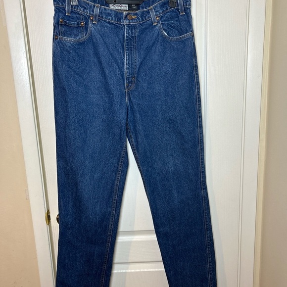 Levi Strauss 530 Regular Fit Jeans Brown/orange Tab Men’s 38x34 Blue Denim - Picture 2 of 7